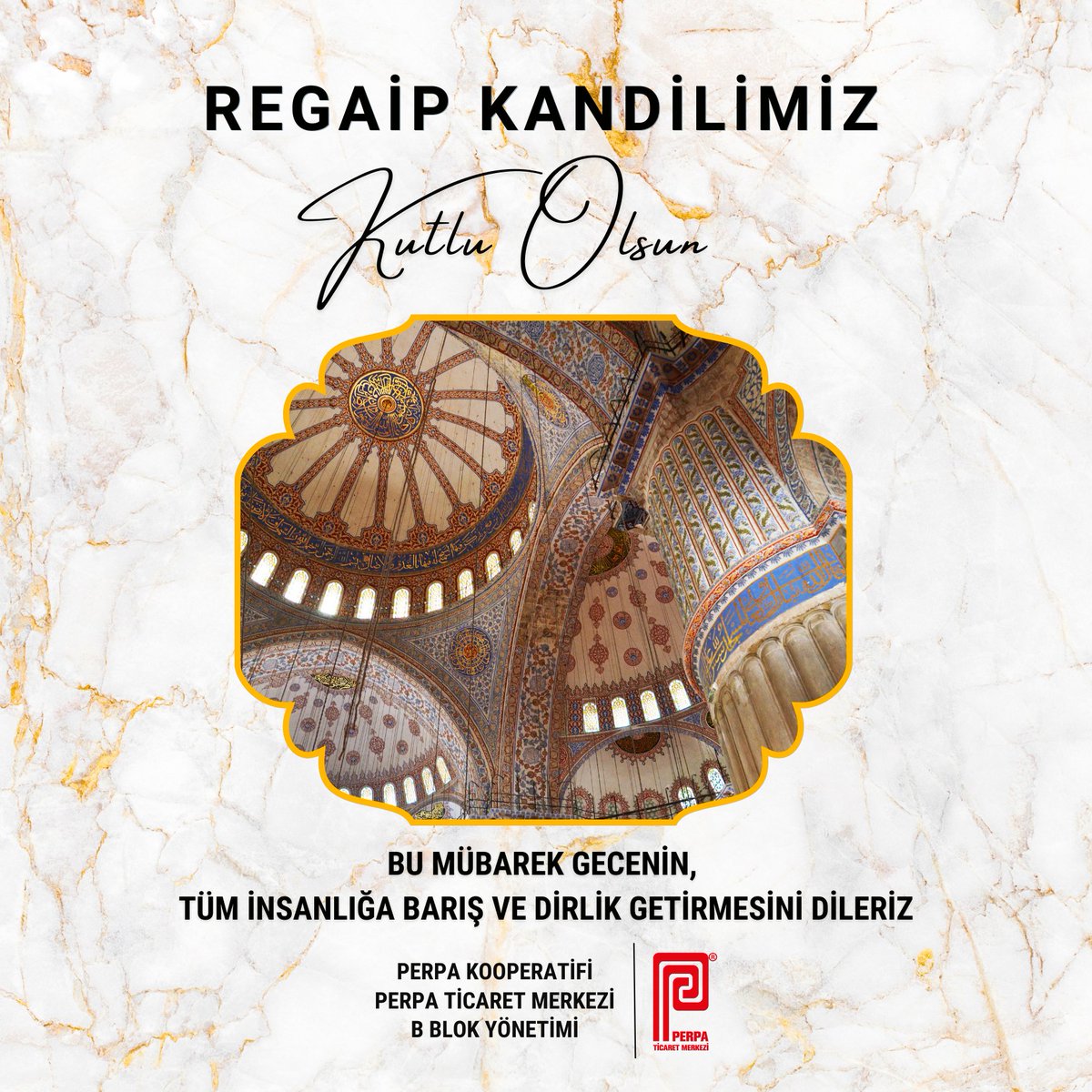 perpatm's tweet photo. Regaip Kandilinizi kutlar, hayırlara vesile olmasını dileriz. Regaip Kandili, İslam alemine ve bütün dünyaya barış ve dirlik getirsin.
PERPA Kooperatifi ve PERPA Ticaret Merkezi B Blok Yönetimi
#regaipkandili #perpaticaretmerkezi #şişli https://t.co/VprgWNOcv6