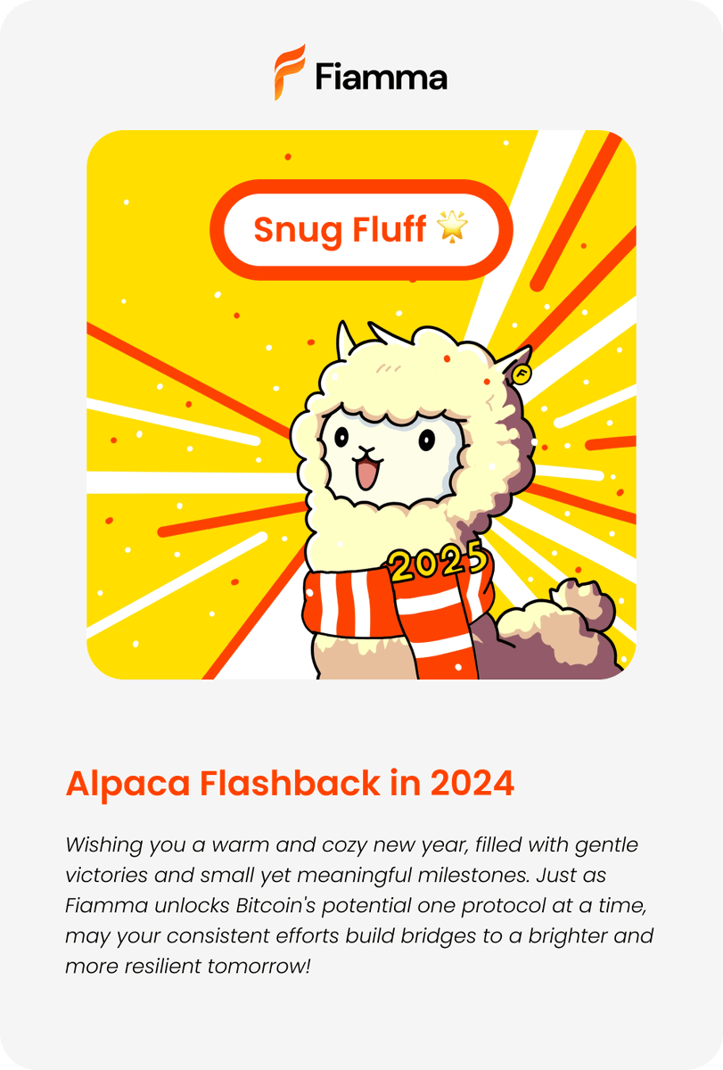 Emmtp1's tweet photo. Here's my Alpaca Flashback for 2024! So thrilled to be one of the first members of the Fiamma Alpaca Family. Can't wait to see what 2025 has in store! 🦙🔥 Join the Alpaca Family and grab your poster now👇 #FiammaFluff2024 🦙🔥
https://t.co/QzTBToOasH https://t.co/Gfh58lsARD