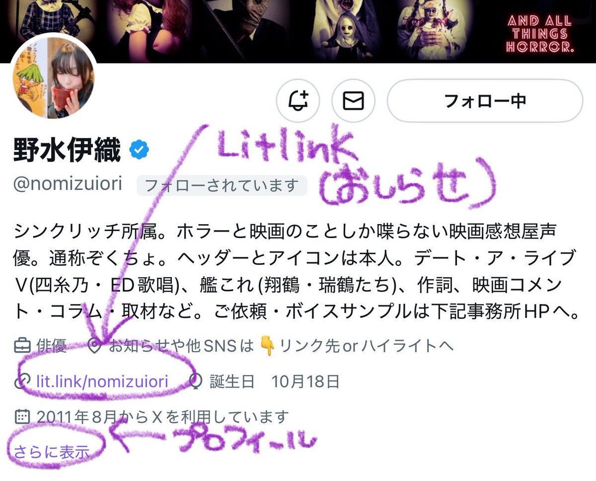 拡張プロフィールという機能で長々書けることを今更知ったので、出演