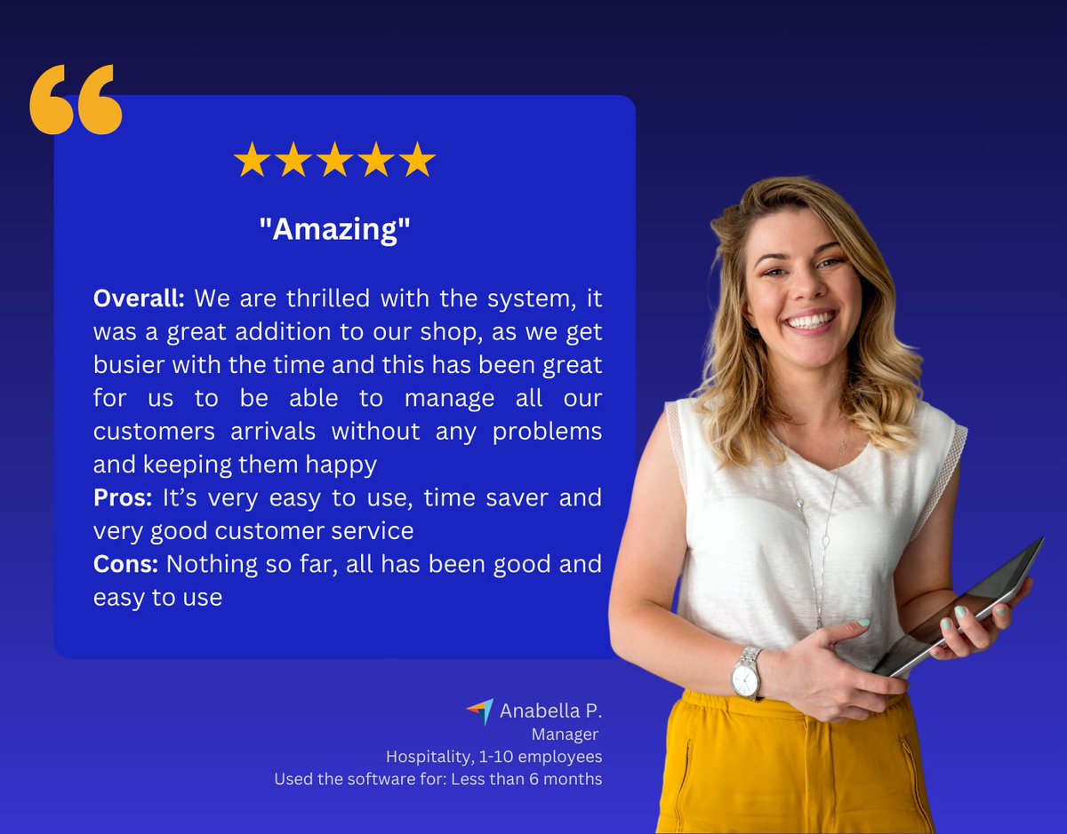 ⭐️⭐️⭐️⭐️⭐️ 5/5 review on <a href="/Capterra/">Capterra</a>!

We're thrilled that more and more restaurants are choosing the Tablein reservation system! 🥳 

Register your restaurant now and enjoy a free 14-day trial at tablein.com.

#ReservationSystem #restaurant #restaurantmanagement