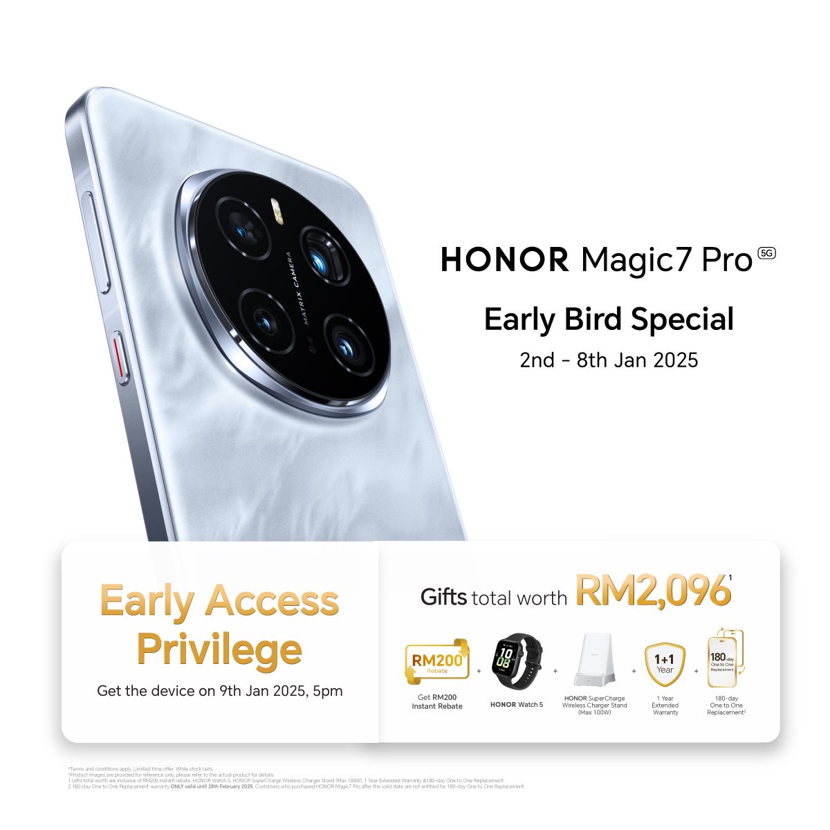 amadzahry's tweet image. Dah nak kluar dah Honor Magic 7 Pro ke pasaran Malaysia. Tapi siapa yang early bird dpt banyak gila free gift! Lock terus
#amadzahry #honormalaysia #honormagic7promy