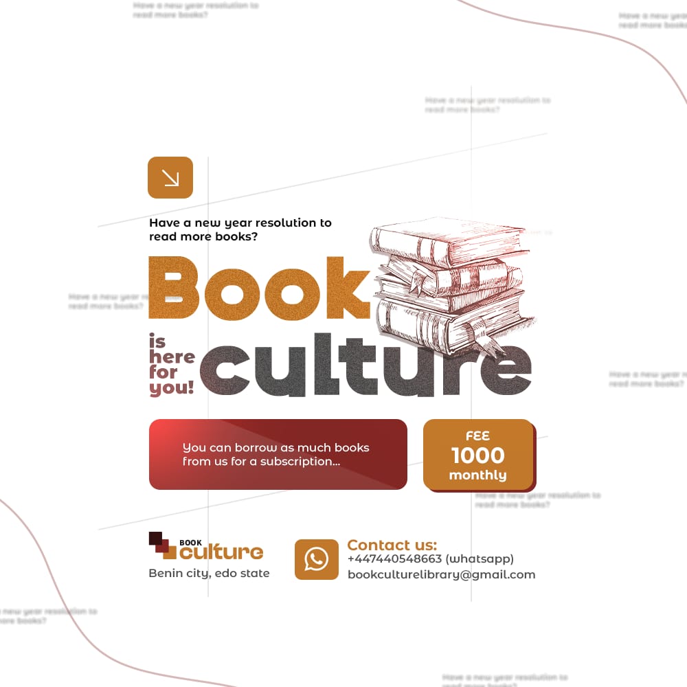 EchipuePrecious's tweet photo. My friends and I launched this on the 31st of December, 2024.
We are offering access to rent books, specifically African literature, every month for a fee of #1000.
We are in Benin City and we can also deliver as requested. 
If this comes to you, kindly repost.
👌🏾 https://t.co/tBKwaiZrkj