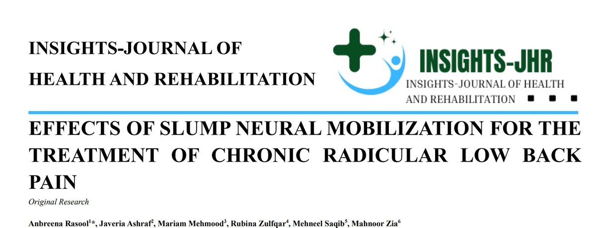 CLopezCubas's tweet image. La movilización neural a partir del test de slump reduce significativamente los niveles de dolor en pacientes con dolor lumbar radicular crónico. 
orcid.org/0009-0007-7919…
@neurodinamicaVL #neurodinamica
