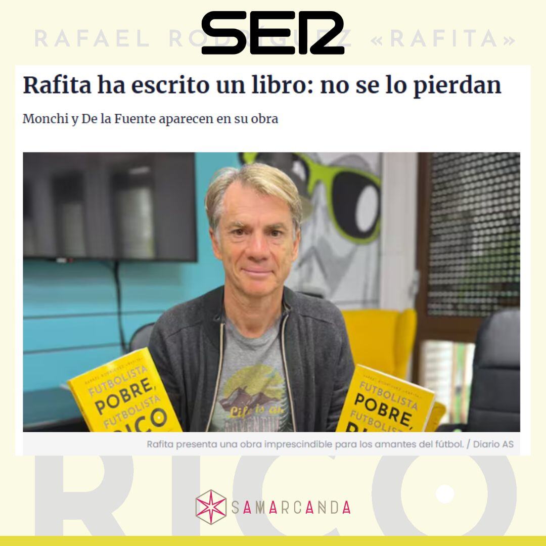 No te pierdas el completo artículo sobre 'Futbolista pobre, futbolista rico' de Cadena SER. 📰

➡️ hubs.li/Q030MxF60

#editorialsamarcanda #lantiapublishing #futbol #futbolistapobrefutbolistarico #deporte #amoleer #librosrecomendados #bookstagram #libros