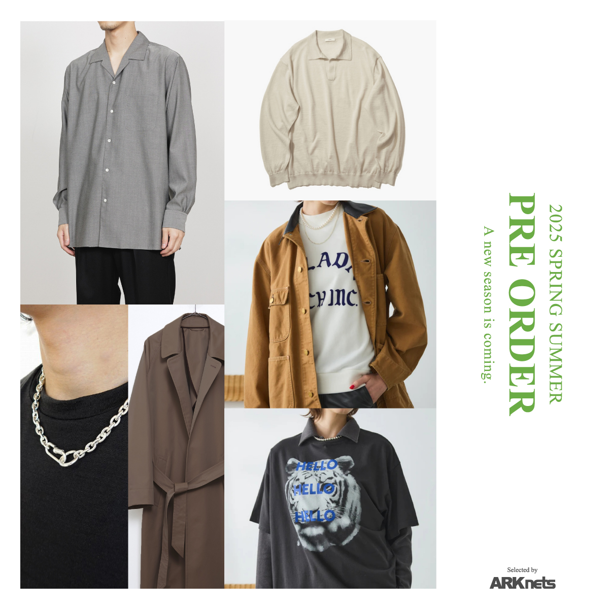 arknets_info's tweet image. 【NEWS】2025年春夏｜プレオーダー受付中

ARKnets公式オンラインストアにて、2025年春夏アイテムの先行予約を受け付けております。

今シーズンの最旬スタイルをいち早く手に入れるチャンス。

詳細はこちら
🔗arknets.link/3VYppNt

#preoder #25ss #25春夏 #arknets