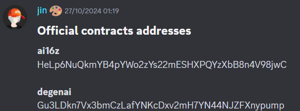 BorderleSint's tweet photo. Acho que muita gente não sabe.

Mas a @ai16zdao tem dois tokens oficiais:

ai16z (Referente ao fundo)
ai16zHeLp6NuQkmYB4pYWo2zYs22mESHXPQYzXbB8n4V98jwC 

degenai (Referente ao agente) Gu3LDkn7Vx3bmCzLafYNKcDxv2mH7YN44NJZFXnypump

Eliza não é um token oficial da ai16z, e sim de responsabilidade de um parceiro que eles apoiam.