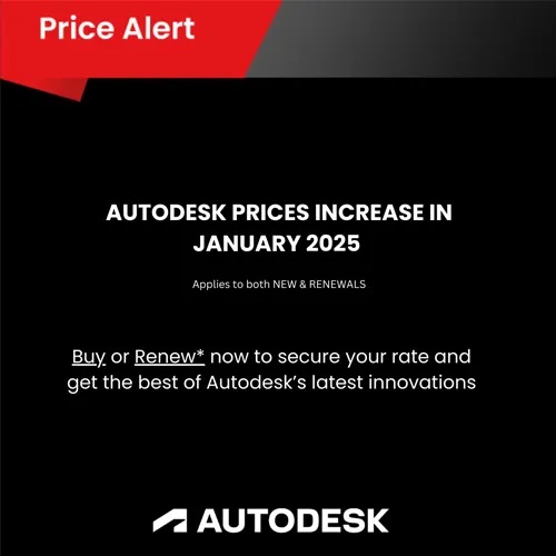 PISoftwareIndia's tweet image. 🎉 Happy New Year 2025! 🎉 Starting Jan 7, 2025, Autodesk pricing is going up: 🔺 10% increase on most new subscriptions 🔺 15%-18% increase on renewals 

📅 Act now to lock in current prices and save!
📞 Need help? Contact us: +91 98100 80723
 #PricingUpdate #NewYear2025