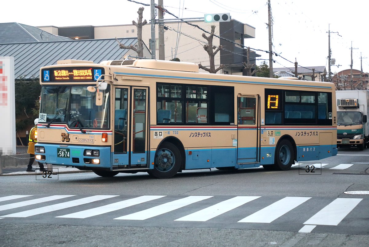 阪急バス Hankyu Bus 神戸200か5874 PJ-LV234N1 732 2007年式 阪急園田