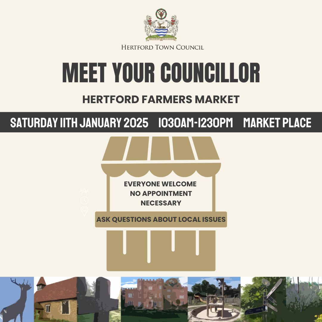 Hertford Town Council (@hertfordtc) on Twitter photo Save the date - next week, at the Farmers Market, <a href="/hertfordtc/">Hertford Town Council</a> Councillors are available to talk about any local issues that matter to you. #meetyourcouncillor #yourcouncil #localissues #hertfordfarmersmarket Save the date - next week, at the Farmers Market, <a href="/hertfordtc/">Hertford Town Council</a> Councillors are available to talk about any local issues that matter to you. #meetyourcouncillor #yourcouncil #localissues #hertfordfarmersmarket