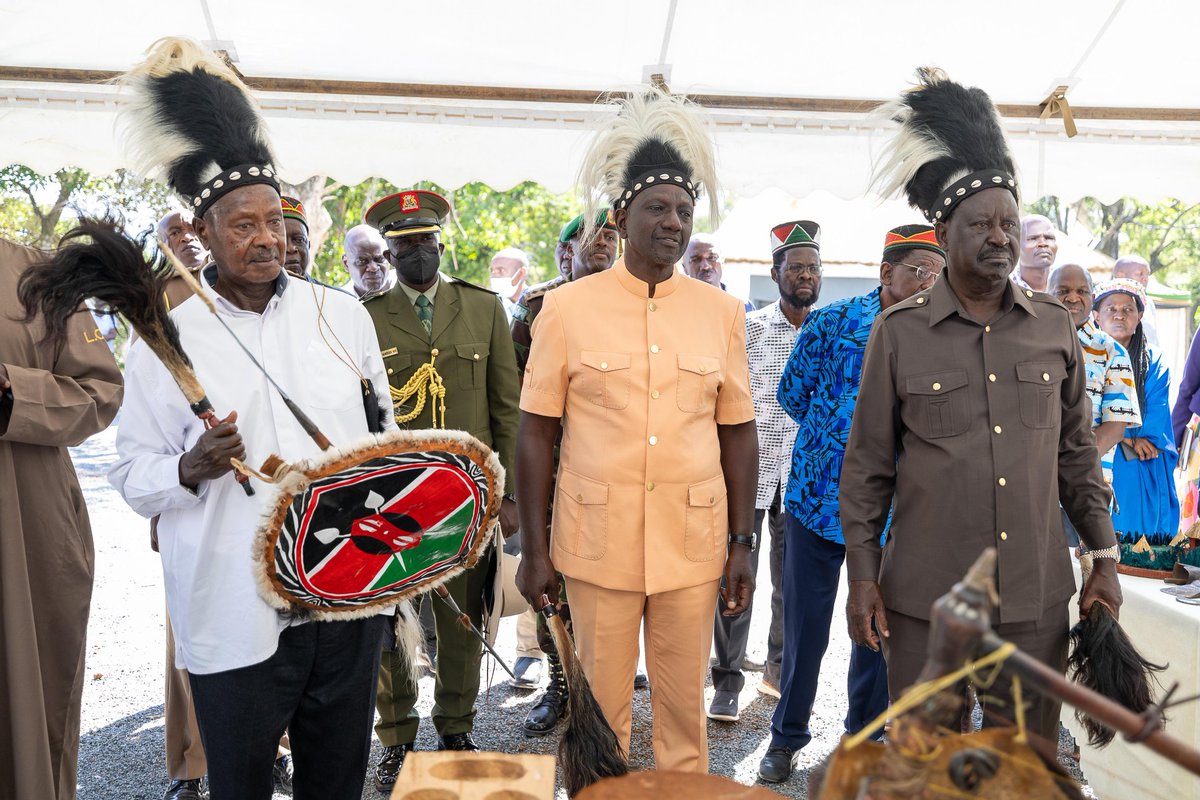 RailaOdinga's tweet photo. Piny Luo Cultural Festival is today honoured to host H.E President William Ruto and H.E President Yoweri Museveni at Got Ramogi. We thank them for creating time to celebrate our culture https://t.co/B1MlK7hJs0