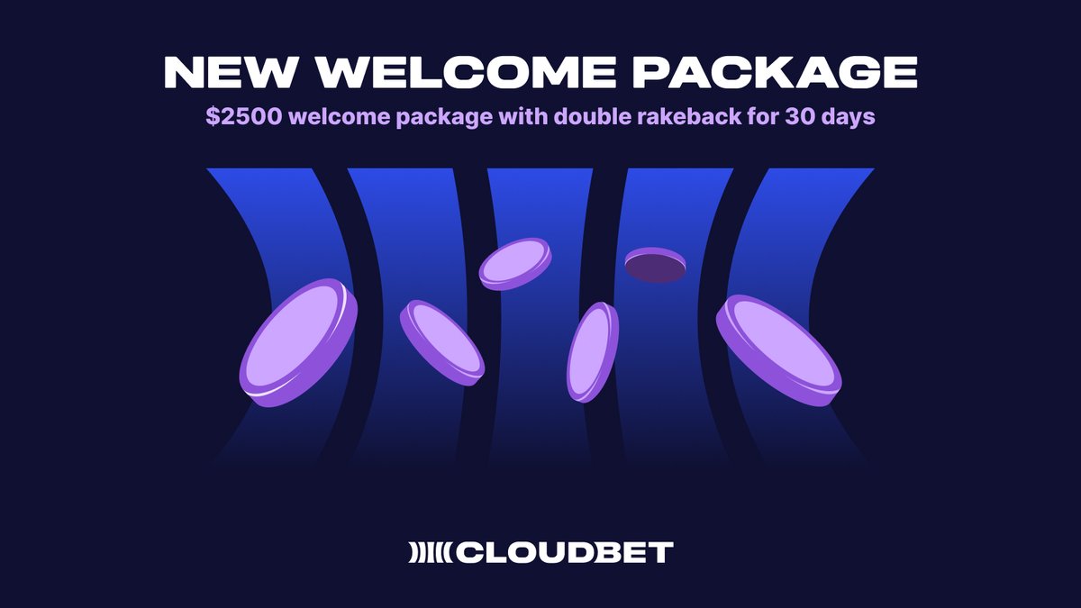 Cloudbet's tweet photo. We’re launching our new Welcome Package, offering you the most player-friendly head start in the game.

Here’s how it works:
Up to $2,500 in Rewards
10% Rakeback for one month
Daily Cash Drops

Already a Cloudbet player? Refer your friends to earn up to $1,000 per friend and 2.5% rakeback on every  move they make - for life!

Türkiye'den Oyuncumuz Musunuz? Müjde Sadece Size Özel Kampanyalardan ve Nakit Ödüllerden Haberdar Olmak İçin Yeni Cloudbet Türkiye Telegram Topluluğumuza Katılın: https://t.co/CzoZ6tj22J