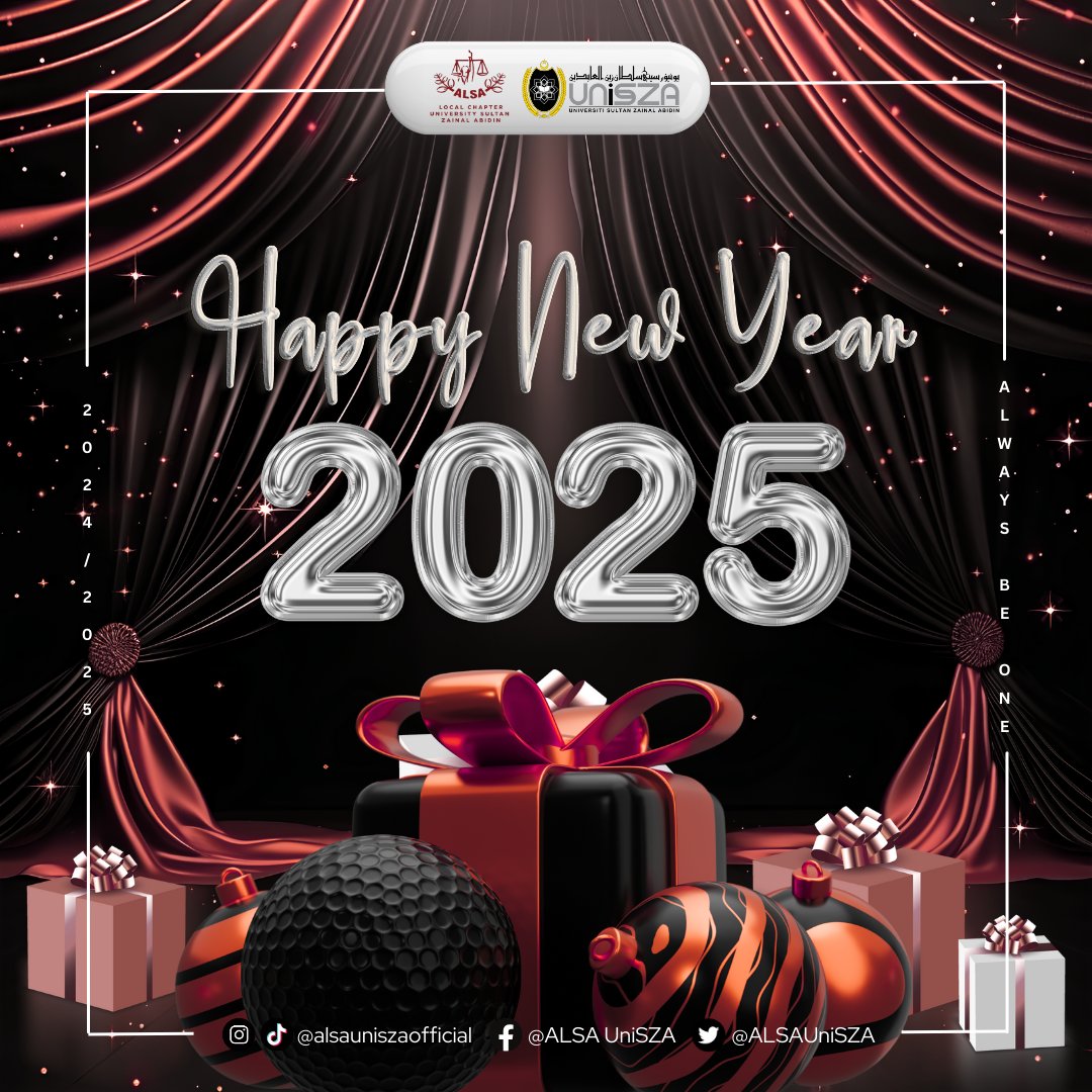 ALSAUniSZA's tweet photo. [HAPPY NEW YEAR 🎉]

Here’s to a year filled with growth, gratitude, and greatness. As we step into 2025, let’s leave behind the worries of yesterday and embrace the promise of tomorrow with open hearts and bold dreams.

#ALSAAlwaysBeOne
#ALSAUniSZA https://t.co/g5jeEGZQfT