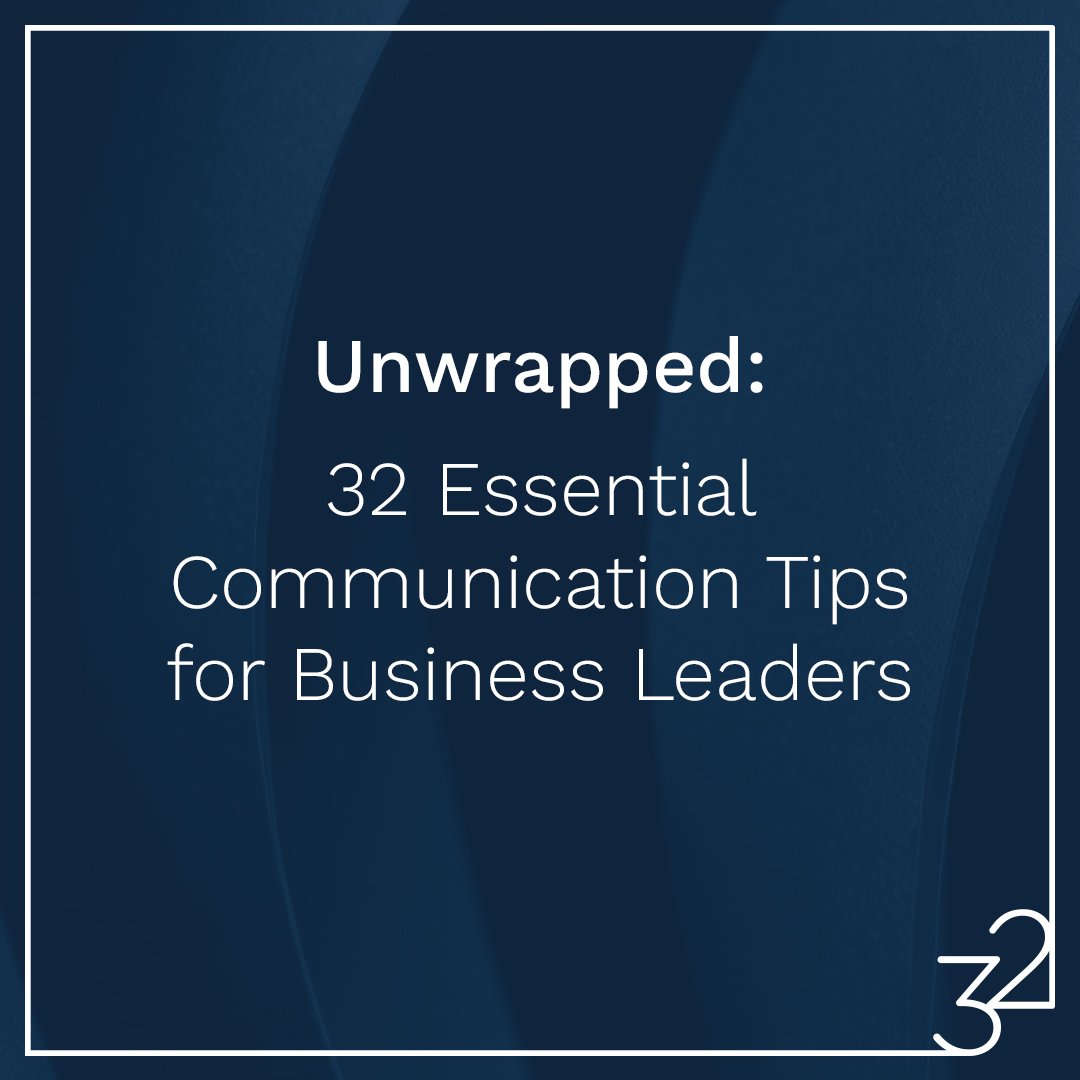 Discover 32 tips for leaders, brought to you by our team of experts at @Consultancy32.

Your roadmap to impactful leadership communication in 2025 awaits.

💡consultancy32.com/32-communicati…

#comms #businesscommunication #leadership