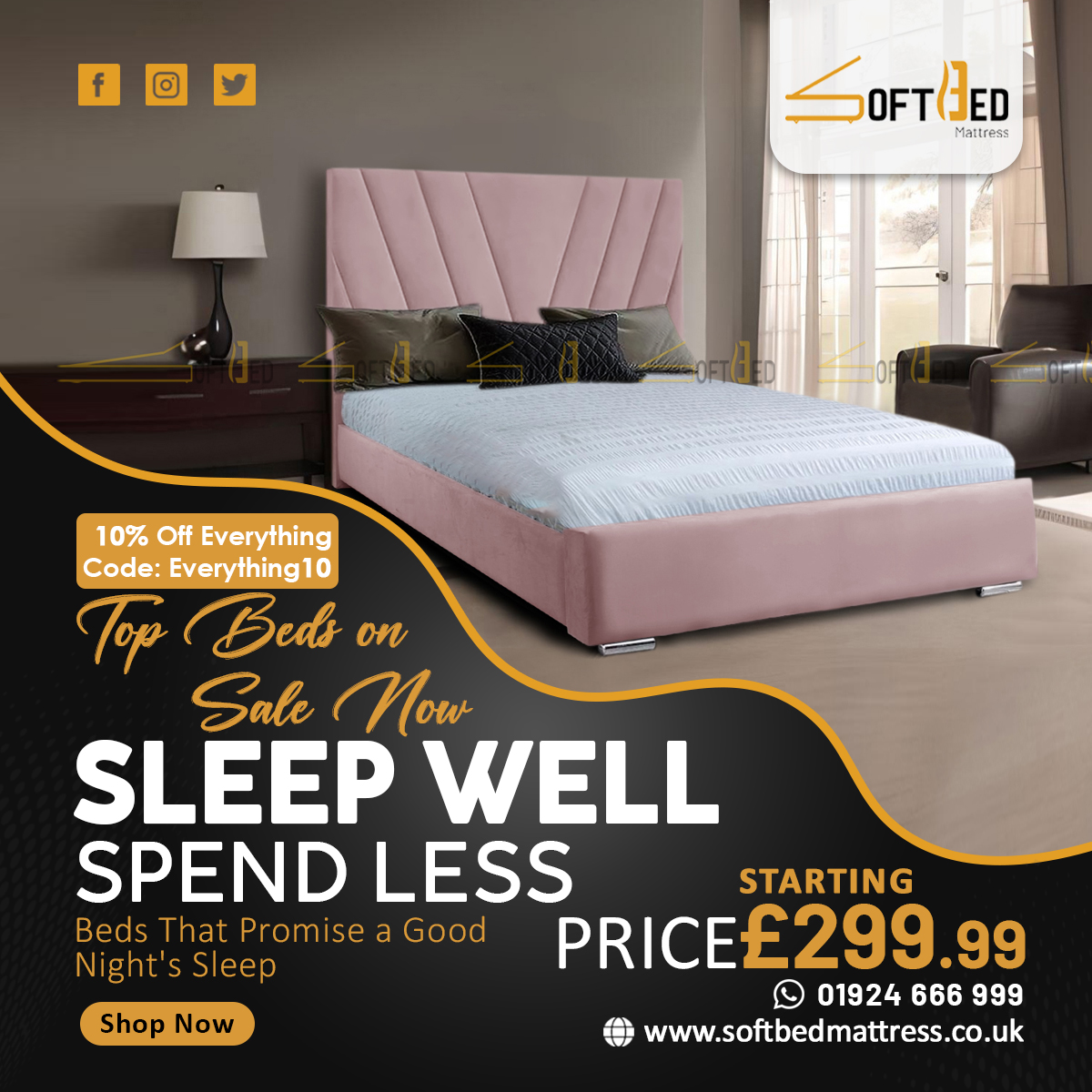 SoftbedM's tweet photo. Transform your bedroom with the stylish Limelight Bed Frame! Available in various sizes  for a modern touch. Enjoy comfort and elegance with our limited 10% off offer using CODE: EVERYTHING10. Elevate your space now! #BedroomStyle #ModernLiving
Buy Online:https://t.co/3kvL6ss7QX https://t.co/TAYaQeyAs8