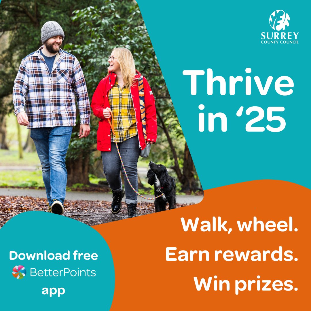 Surrey County Council News (@surreynews) on Twitter photo Step into 2025 with <a href="/BetterPoints/">BetterPoints</a> this January, and be in with a chance to win over £600 worth of prizes in the #ThriveIn25 challenge. Sign up here: orlo.uk/XE2uV Step into 2025 with <a href="/BetterPoints/">BetterPoints</a> this January, and be in with a chance to win over £600 worth of prizes in the #ThriveIn25 challenge. Sign up here: orlo.uk/XE2uV