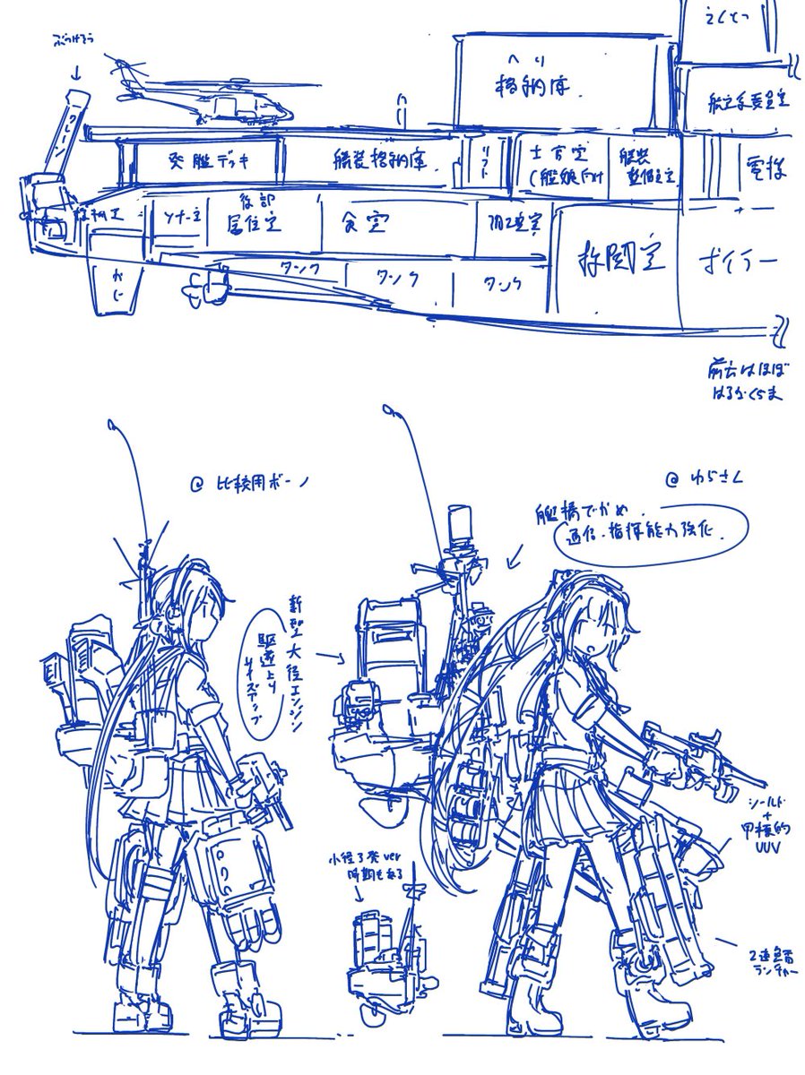 f2173's tweet photo. 待葉さん記事挿絵の由良さんとえりものラフ。
やはりえりも、事前のやり取りでも居住性やべーという見解で一致した。 https://t.co/DMru6b8noX