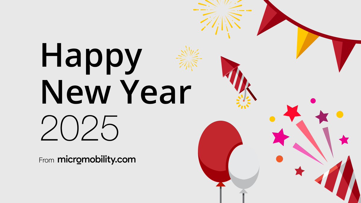 Let’s ride into #2025 with greener choices and smoother journeys. Happy New Year from all of us at micromobility.com!