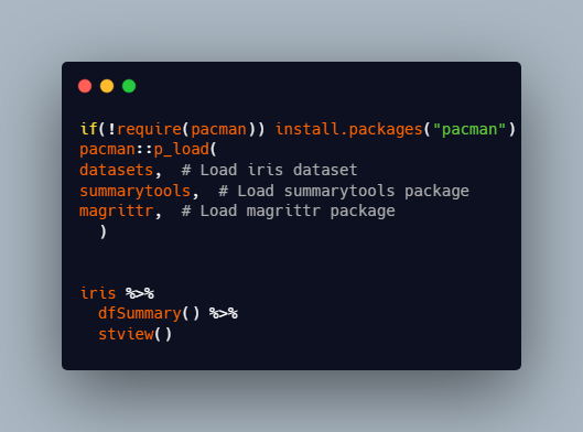 Impress your team with clean, interactive data summaries. 💻 Try summarytools in R now:
#RStats #DataWrangling #summarytools