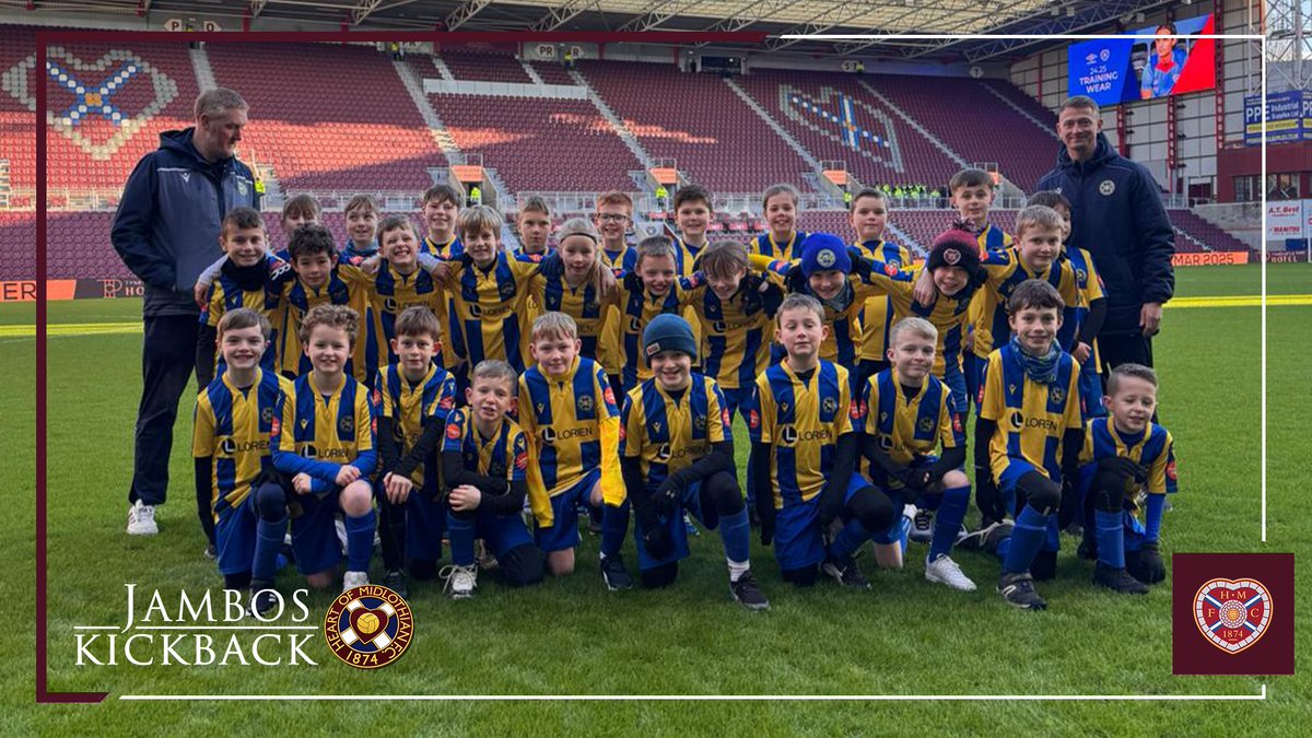 Today's <a href="/jamb0skickback/">Jambos Kickback</a> Half-Time Heroes are the KSQ 2015s

They've had their pre-match coaching session with <a href="/heartscoaching/">Hearts FC Community</a> ⚽️ and at half-time, the team will take to the pitch for some small sided games.

👋 Welcome to Tynecastle