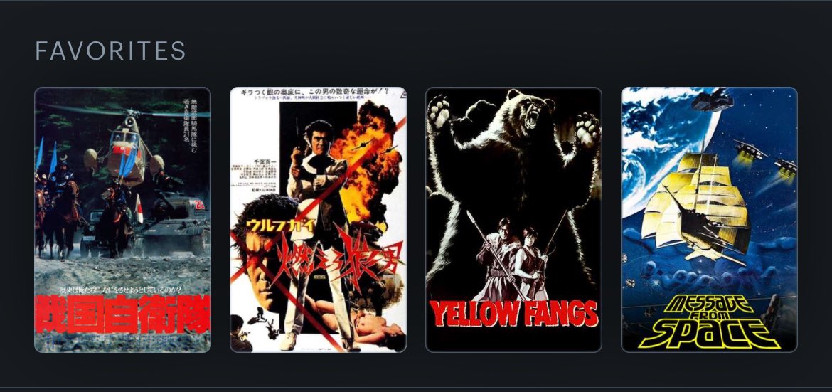 Yelnick McWawa (@mpmassacre) on Twitter photo So I put it in my head that this year I’m gonna change my favorite 4 on my <a href="/letterboxd/">Letterboxd</a> profile every month. This month it’s my one of favorite actors Sonny Chiba!! So I put it in my head that this year I’m gonna change my favorite 4 on my <a href="/letterboxd/">Letterboxd</a> profile every month. This month it’s my one of favorite actors Sonny Chiba!!