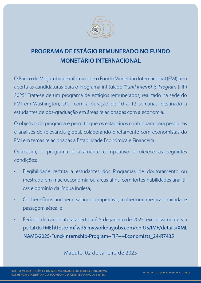 Banco de Moçambique tweet media