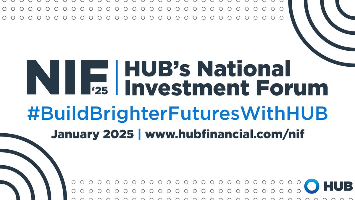 We’re one week away from hosting our first National Investment Forum of the year! Start 2025 off by building brighter futures with HUB at NIF 2025!

Register for a National Investment Forum nearest you at hubfinancial.com/nif

#HUBFinancial #BuildBrighterFuturesWithHUB