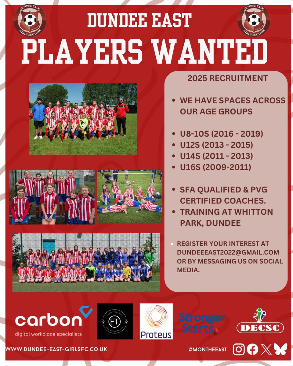 Get in touch if interested, contact details on poster below.  There are opportunities for coaches and volunteers as well across the club as well  #montheeast
