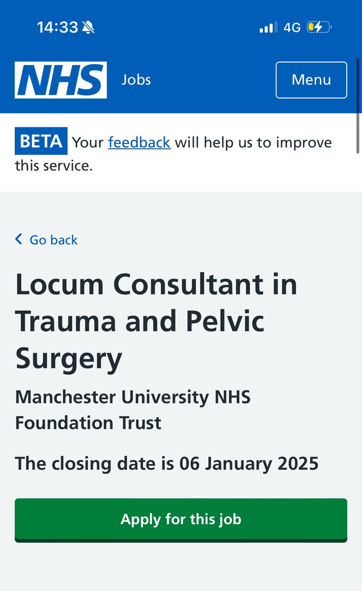 Join our pelvic trauma team in Manchester level 1 Major trauma centre <a href="/MajorTraumaMRI/">Major Trauma Centre - Manchester Royal Infirmary</a> <a href="/MFTnhs/">MFT NHS</a> 

Superb team, excellent facilities, great research potential and it is in one of the best cities in the UK! 

jobs.nhs.uk/candidate/joba…