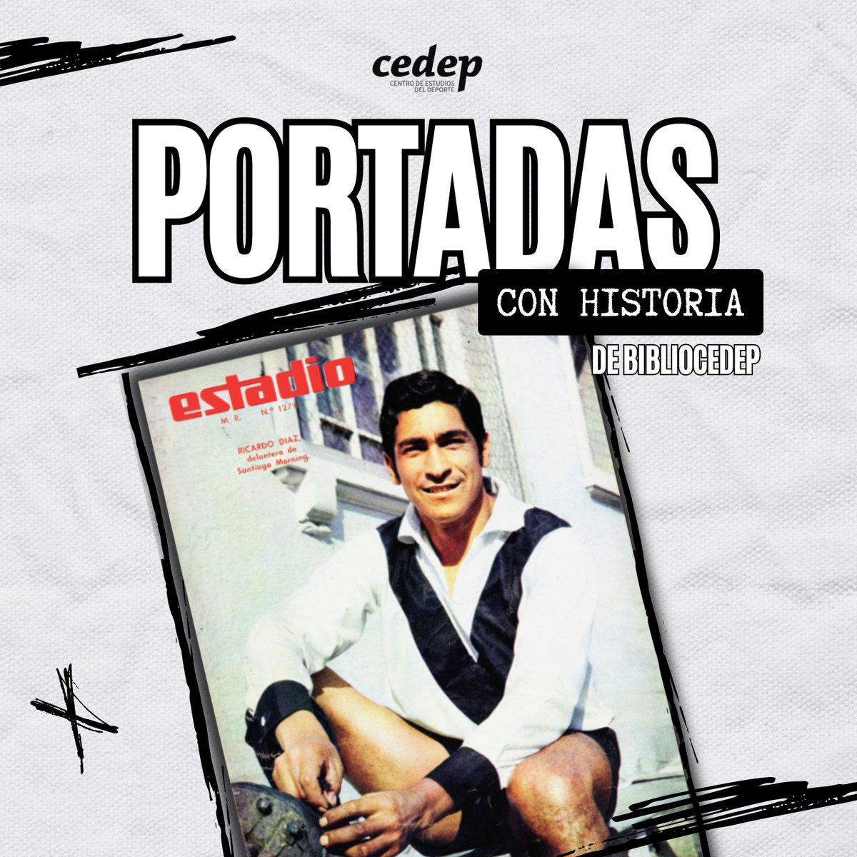 ChileCedep's tweet photo. Hoy, junto a #BiblioCedep, recordamos la primera portada de #RevistaEstadio del año 1968, donde aparece Ricardo "Negro" Díaz vistiendo la camiseta de Santiago Morning. Un lujazo!

Gracias por tu legado, Ricardo! 🌟 https://t.co/AMSeApnlHO