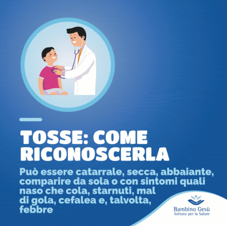 bambinogesu's tweet photo. La #tosse dei bambini 🗣 da cosa può essere causata, come distinguere i vari tipi di tosse, quando far visitare il bambino dal pediatra o dallo specialista: https://t.co/k8hziQ1I9A
#PillolediSalute https://t.co/3MxHFoI6Aq