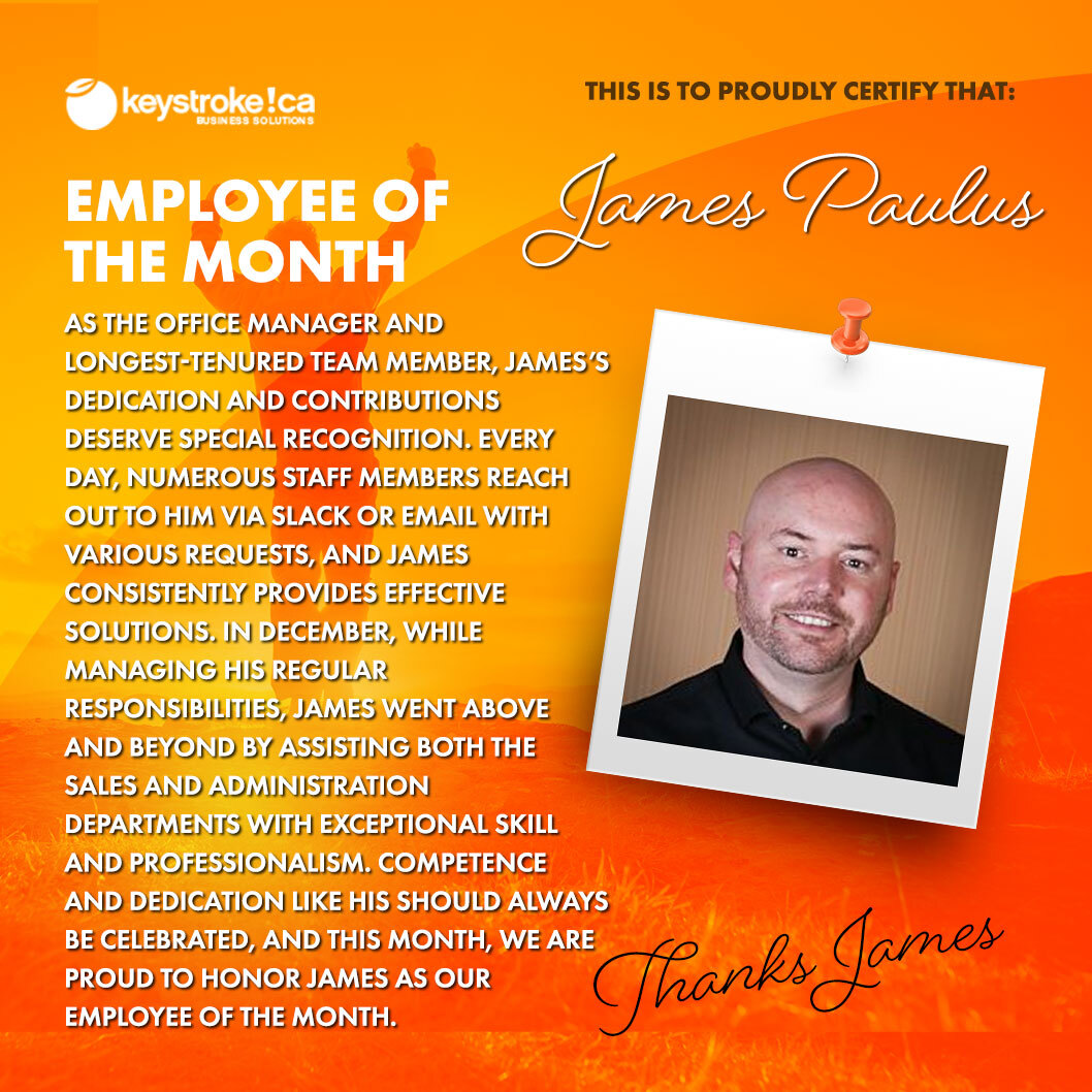 Keystroke24's tweet image. Special acknowledgment for a busy month.