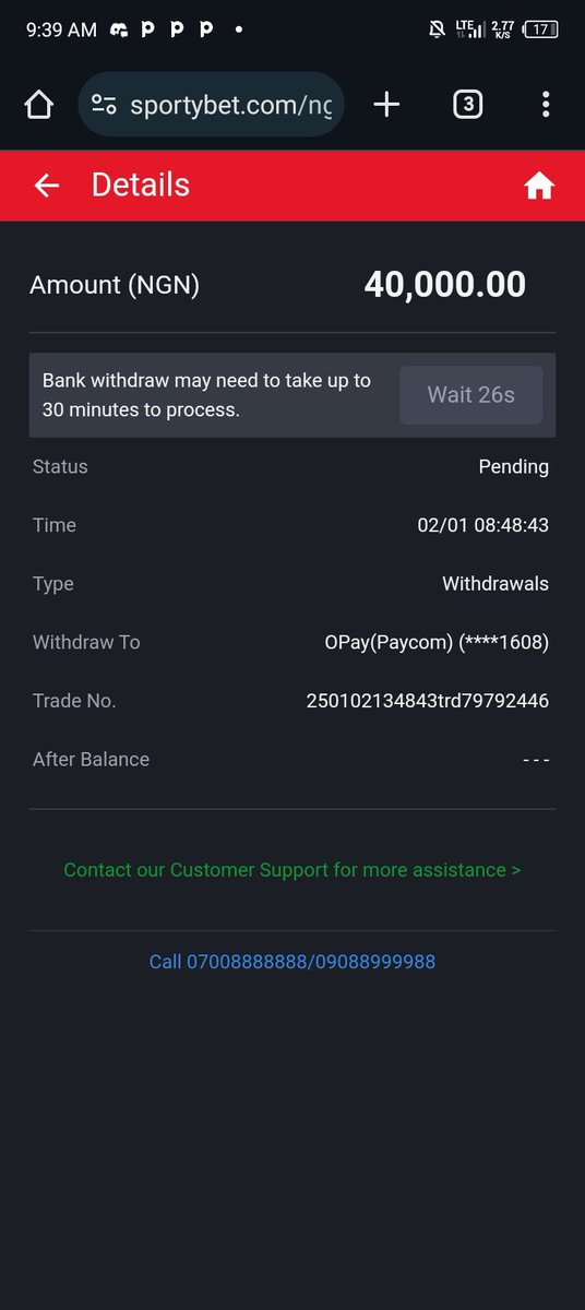JosephChie17698's tweet photo. Please @SportyBetNG @SportyBet  release my winning and stop all this scam @officialmoore7 @bayobets @Ekitipikin @Michaeldollz @BETLEADS @ https://t.co/LSjbiTQ791