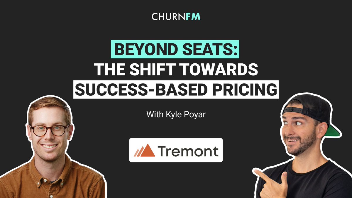 🎙️This week on the show we have <a href="/poyark/">Kyle Poyar</a>, Co-founder and Operating Partner of Tremont.

In this episode, we discussed the shift in SaaS from seat-based to success-based pricing and how you can transition your SaaS effectively. Click to listen: churn.fm/episode/beyond…
