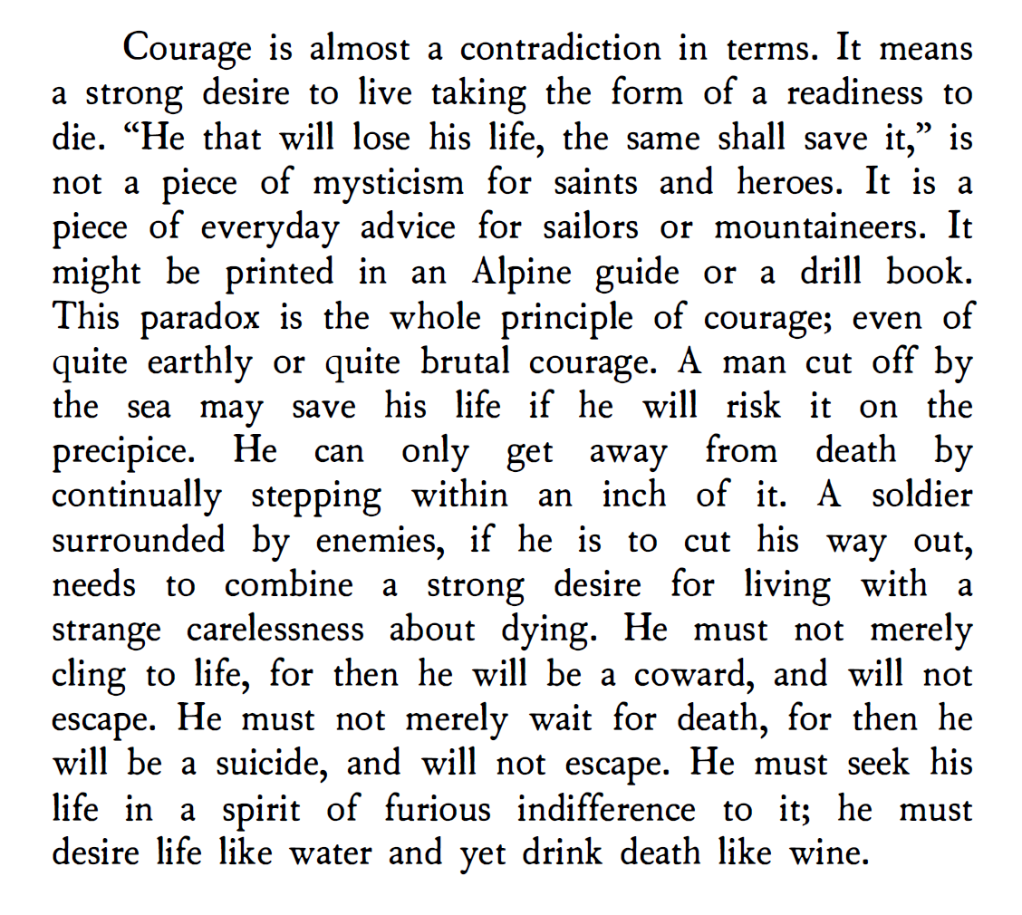 DylanoA4's tweet image. G. K. Chesterton on courage, beautiful