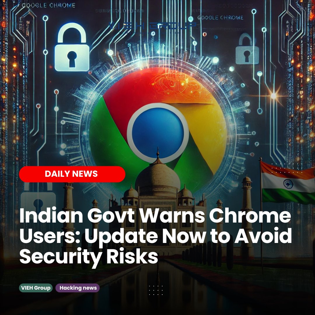 viehgroup's tweet image. 𝐈𝐧𝐝𝐢𝐚 𝐆𝐨𝐯𝐞𝐫𝐧𝐦𝐞𝐧𝐭 𝐖𝐚𝐫𝐧𝐢𝐧𝐠

The Indian Computer Emergency Response Team (CERT-In) has issued a high-severity warning to Google Chrome users regarding vulnerabilities in older versions of the browser.

#ChromeSecurity #CyberSafety #DigitalIndia #OnlineSafety