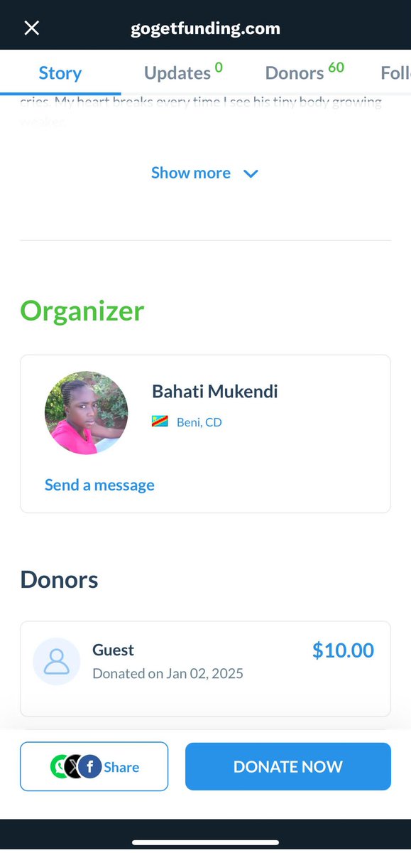 Tiffgenz's tweet photo. A $10 gift has brought us closer to Bahatiโs dream. Letโs keep it goingโwhoโs in to match this donation? Join us: https://t.co/ZVi7ph3ABS #CrowdfundingForGood #MatchChallenge https://t.co/ruG4Cl68u1