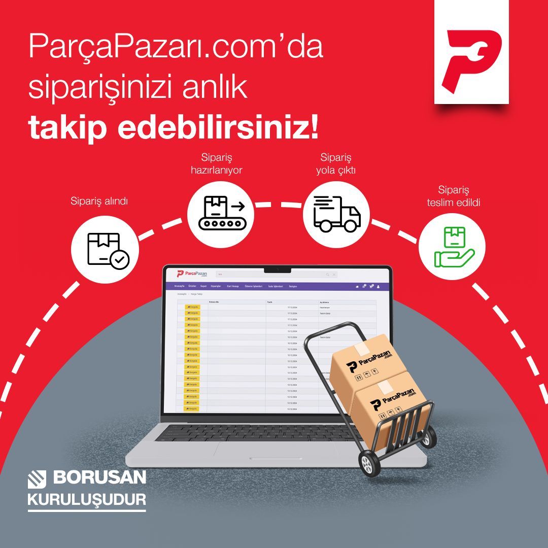 ParcaPazaricom's tweet photo. 📦 ParçaPazarı com'da siparişinizin anlık durumunu takip edebilirsiniz!

✔️ Hızlı teslimat ve güvenilir hizmet deneyimi için buradayız! 🚛💨
🌐 ParçaPazarı com Borusan güvencesiyle!

#ParçaPazarı #SiparişTakip #HızlıTeslimat #OtoYedekParça https://t.co/IgXouo5hwH