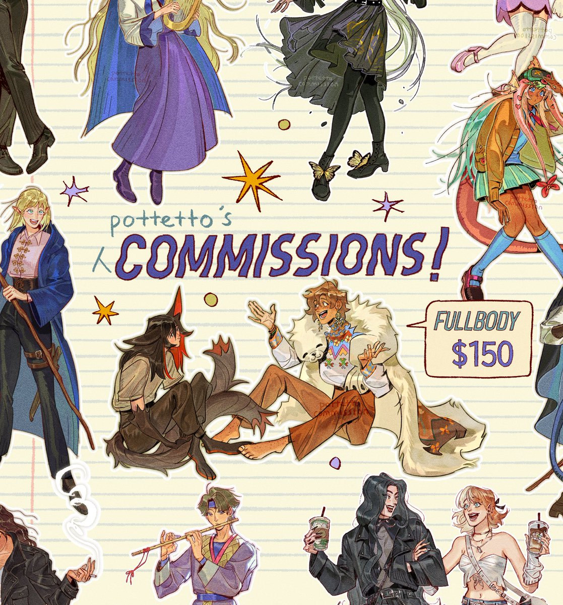 im back! jan comms are open again ^_^ 
only fullbods this time, 3 slots! 🔗⬇️