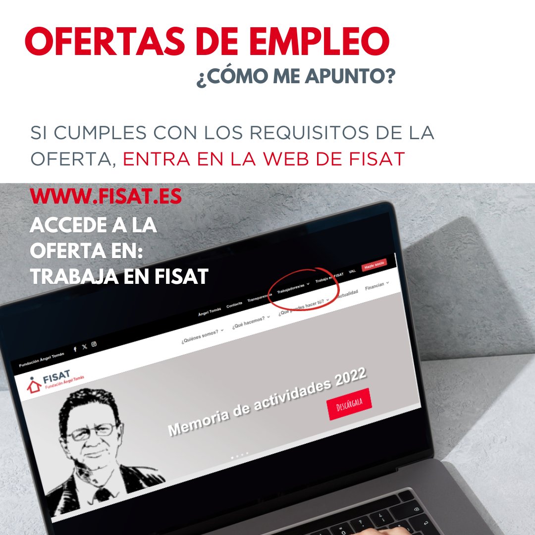 La fundación FISAT necesita cubrir 1 vacante en #Valencia
✅ TRABAJADOR/A SOCIAL - Incorporación 13/01/2025

▶️ Consulta toooooda la información a través de: 
fisat.es/trabaja-en-fis…