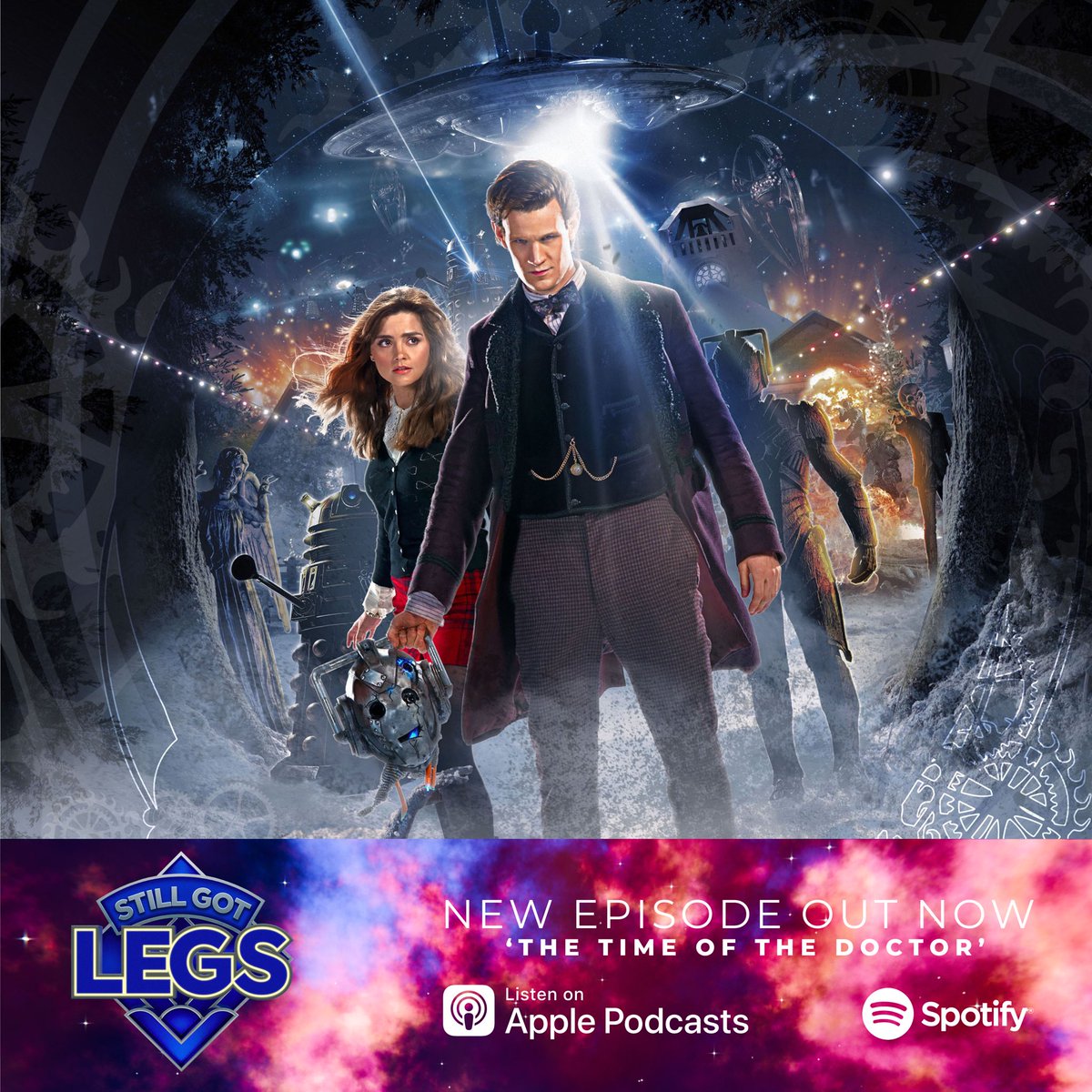 Look it’s a little late but the important thing is that it’s here! Matt Smiths final adventure as the Doctor, join us for our emotional discussion and farewell to everyone’s favourite mad in with a box! The Time of the Doctor is now available! 

linktr.ee/StillGotLegs