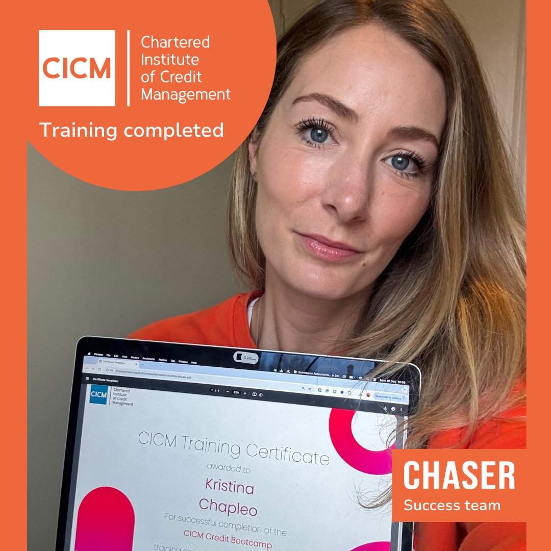 Chaser (@chaser_hq) on Twitter photo 👩💻 Deepening expertise to better support accounts receivable professionals!
Find out what Chaser's Success team learned in their <a href="/CICM_HQ/">Chartered Institute of Credit Management</a> training 📚
hubs.li/Q030ltr30 👩💻 Deepening expertise to better support accounts receivable professionals!
Find out what Chaser's Success team learned in their <a href="/CICM_HQ/">Chartered Institute of Credit Management</a> training 📚
hubs.li/Q030ltr30