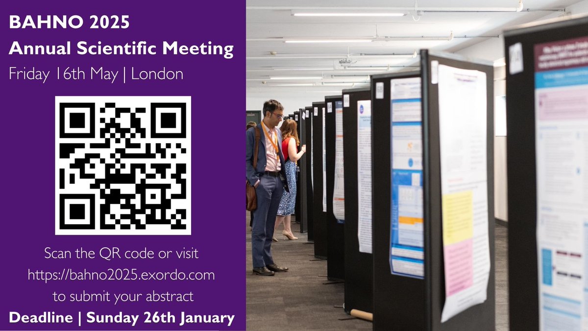 BAHNO Head & Neck (@bahnoofficial) on Twitter photo š¢BAHNO 2025: Call for Abstracts ā Submit by Sunday 26th January 2025!
Showcase your research at the UKās largest Head & Neck Multidisciplinary platform. Join us <a href="/BAHNOOfficial/">BAHNO Head & Neck</a> 2025 and share your insights, engage with experts, and contribute to the future of head & neck oncology š¢BAHNO 2025: Call for Abstracts ā Submit by Sunday 26th January 2025!
Showcase your research at the UKās largest Head & Neck Multidisciplinary platform. Join us <a href="/BAHNOOfficial/">BAHNO Head & Neck</a> 2025 and share your insights, engage with experts, and contribute to the future of head & neck oncology