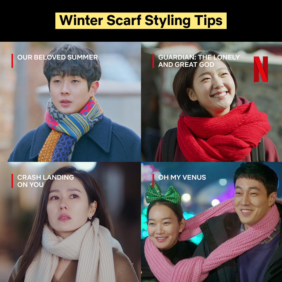netflixkcontent's tweet image. instructions unclear. my scarf didn’t come with a partner.

#fashion #kdrama #KContent #Netflix

🎬 #OurBelovedSummer
🎬 #GuardiantheLonelyandGreatGod
🎬 #CrashLandingonYou
🎬 #OhMyVenus