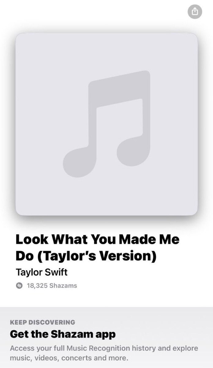 rincondeTaylor's tweet image. 🚨 | ¡#LookWhatYouMadeMeDo (#TaylorsVersion) ha sido registrada en @Shazam!

#LoveStory (#TaylorsVersion) y #WildestDreams (#TaylorsVersion) se registraron ambas en la plataforma unos días antes de su lanzamiento en 2021.