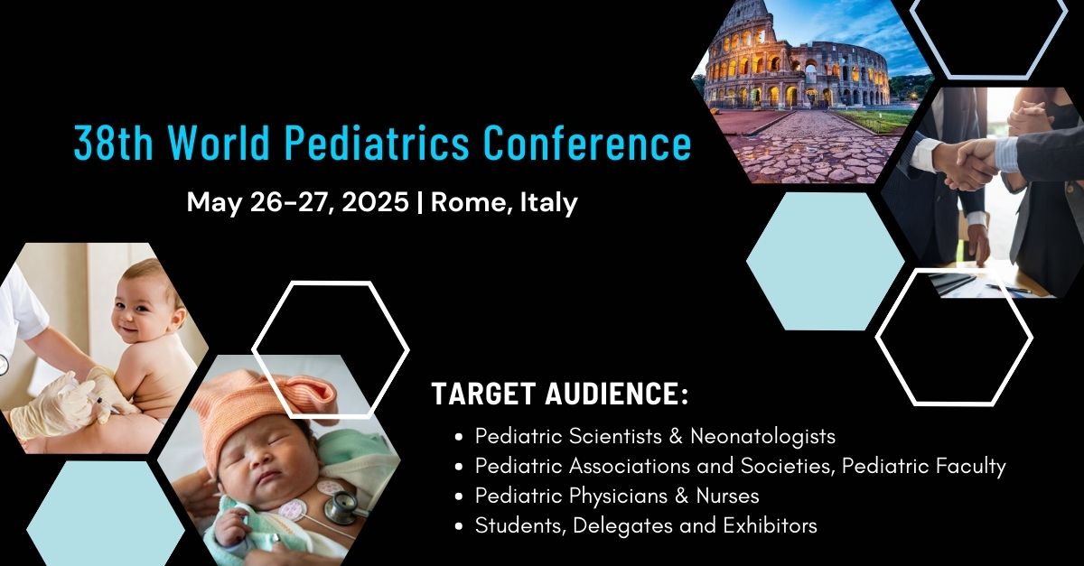 Alexand53828878's tweet photo. Transforming #pediatrichealthcare! Join the 
#38thWorldPediatrics Conference, #May26_27_2025, #Rome_Italy
🔹 #Post_pandemic recovery
🔹 #Infectiousdiseases &amp; #malnutrition
🔹 #Telemedicine_innovation
🔹 #Climatechange &amp; #childhealth
 Register now: https://t.co/S9Jrs94Pts https://t.co/NrrfR8MHBN