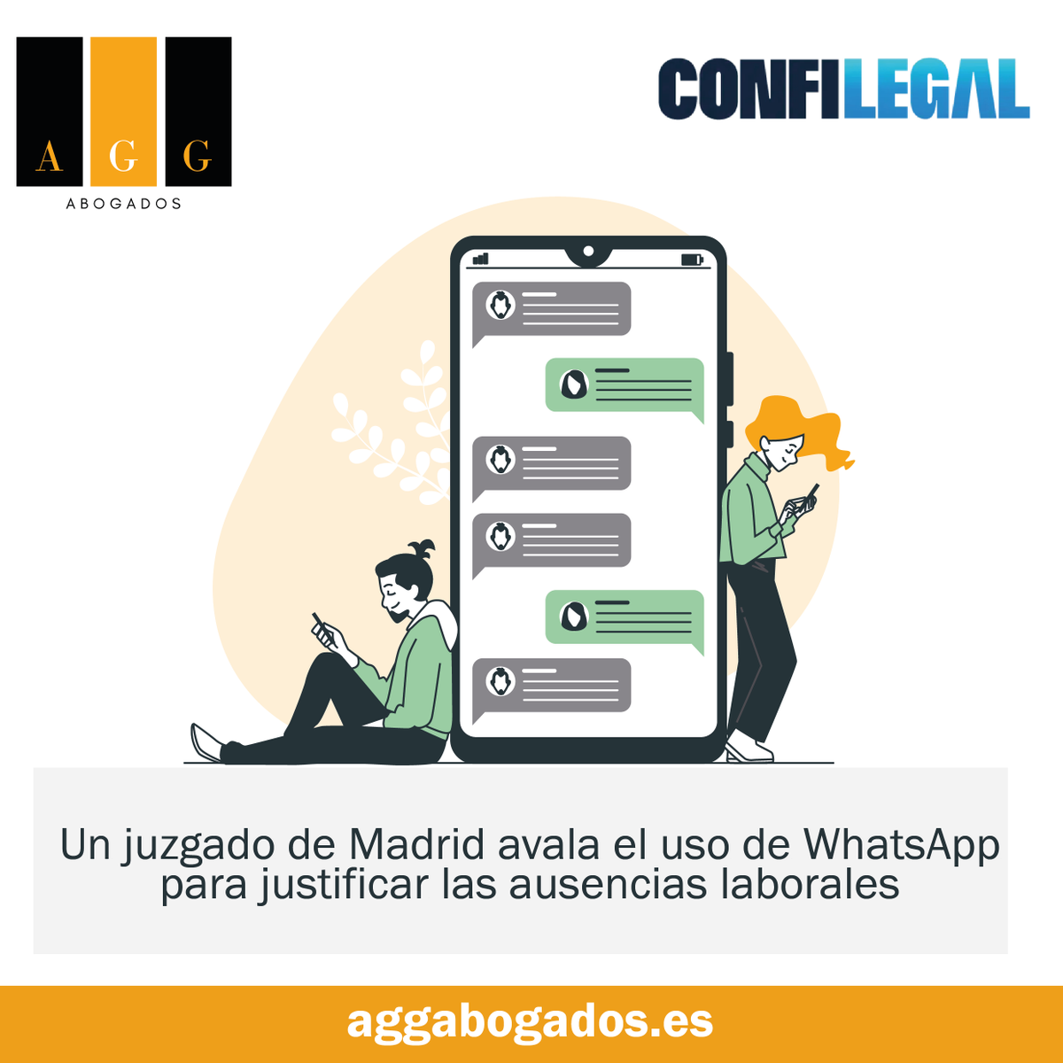 El Juzgado de lo Social número 20 de Madrid ha avalado que se use WhatsApp como un medio para justificar la ausencia justificada del puesto de trabajo 

Si sufres una situación similar o tienes dudas ponte en contacto con nosotros en Tlf: 983 34 93 00  

#AbogadosValladolid