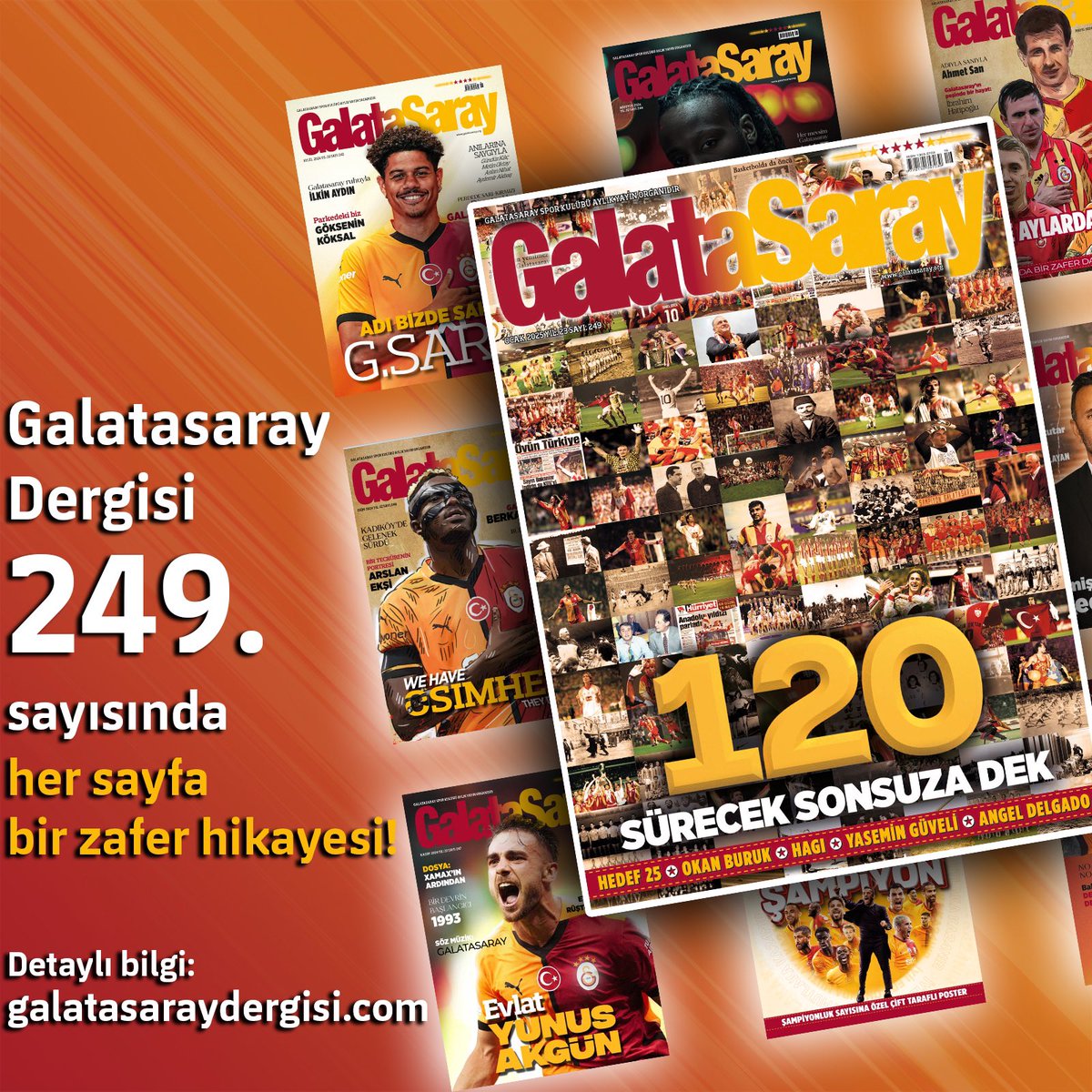 Galatasaray Dergisi, 249. sayısıyla aboneleriyle buluşuyor. 💛❤️

Sarı ve kırmızıyı kuşatan tüm alanların izini süren dergimiz, özel röportajları ve geniş dosya konuları ile okurlarıyla buluşacak.

🔗 galatasaraydergisi.com