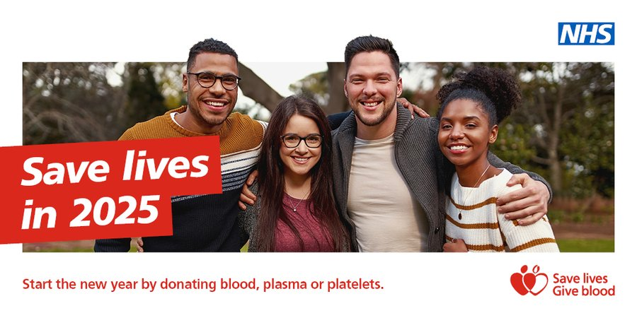 Blood stocks across the country are low. 📉

Start the year right and save lives by donating your blood, plasma or platelets. ❤

The registration process takes around 5 minutes to complete. ⌚️

Book now here: 🔗 blood.co.uk