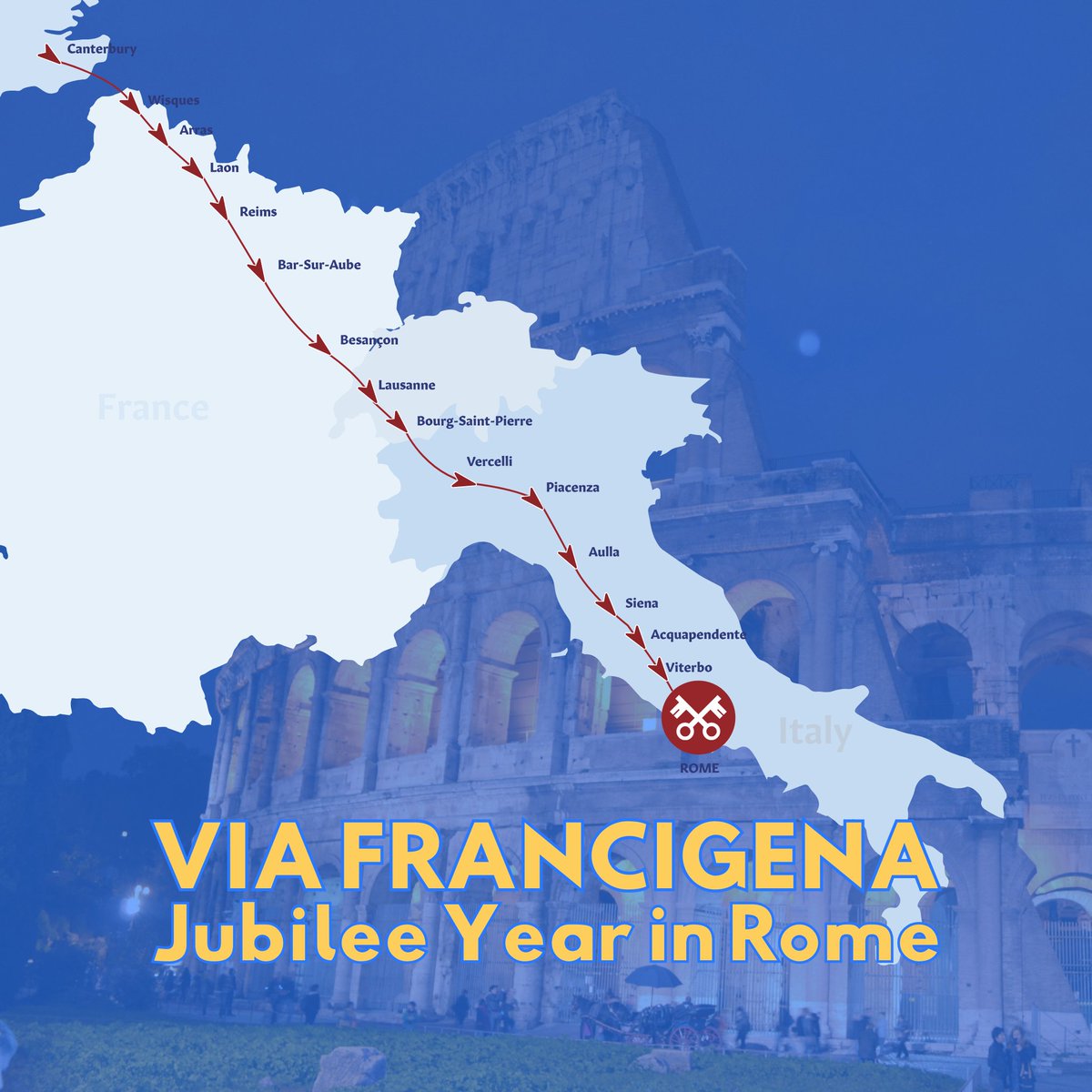 followthecamino's tweet photo. The #HolyYear on the #ViaFrancigena has begun, and the adventure of a lifetime awaits! This isn't just a walk -it's a deep dive into the heart of Europe, where every step brings you closer to ancient stories and timeless traditions. 

Ready to follow in the footsteps of explorers and seekers? Let the Holy Year on the Via Francigena guide you! 
https://t.co/crbj5XO9vR
