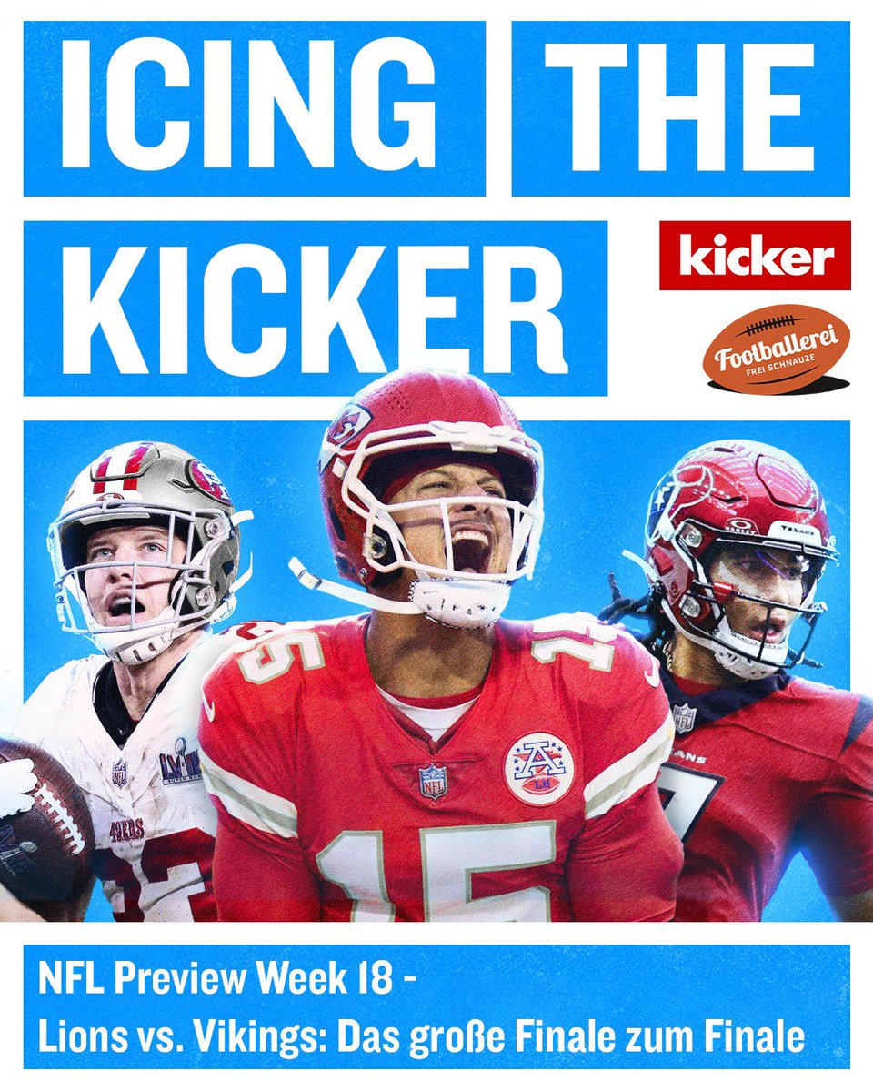 Finaaale, ooohooooo! Das Beste kommt zum Schluss: Zum Ende der Regular Season in der NFL steigt im Sunday Night Game der Showdown in der NFC. Wer sichert sich den First Overall Seed – die Detroit Lions oder die Minnesota Vikings?

Zum Podcast 👉 open.spotify.com/episode/7bmFis…